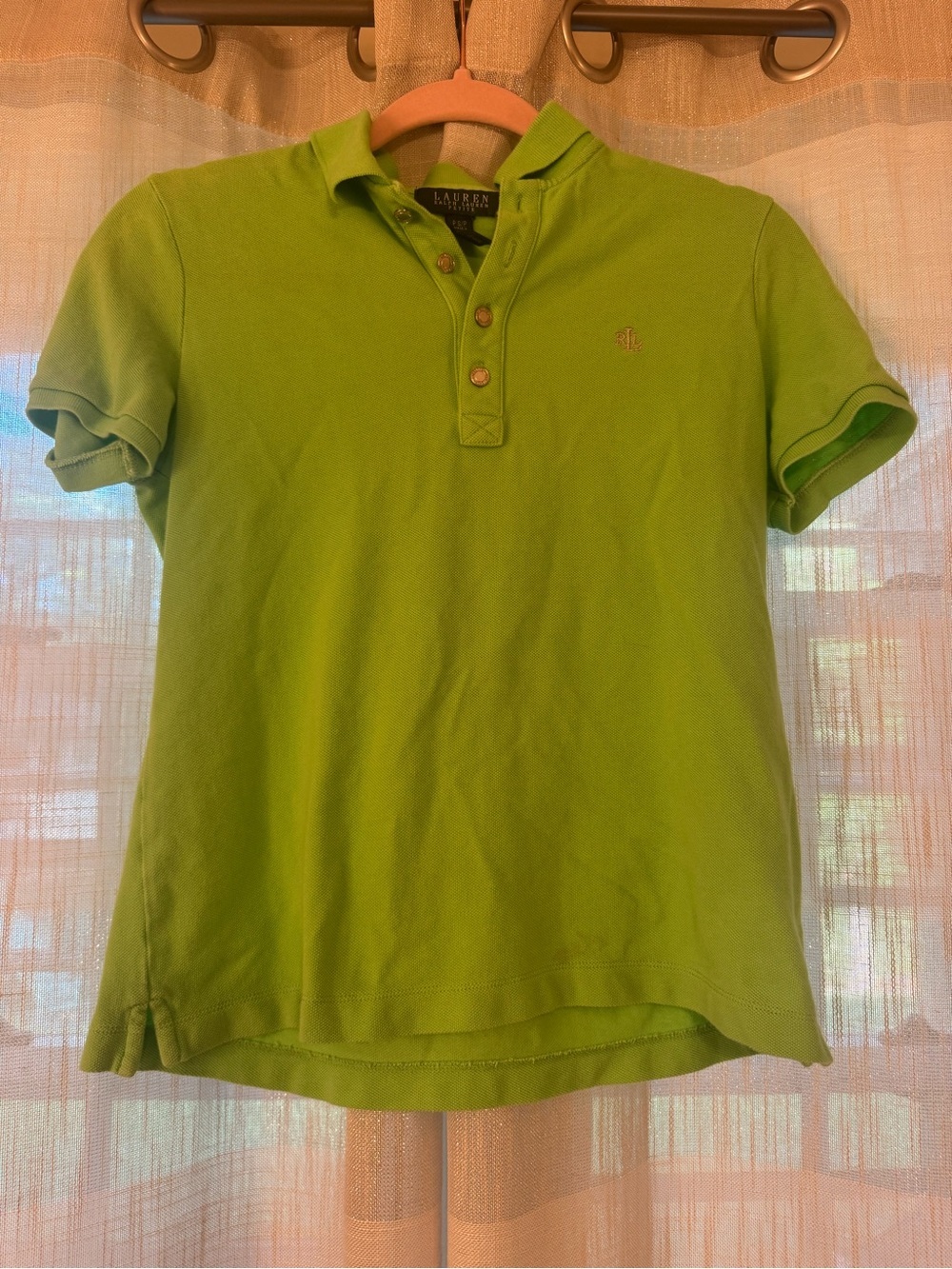 ✨Flawed Lauren Ralph Lauren Bright Green Short Sleeve Button-Down Polo